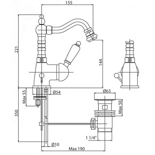Cezares Смеситель ELITE-BSM2-01-Bi для биде – фотография-2